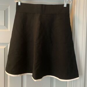 Ann Taylor Black A-Line Skirt with White Trim